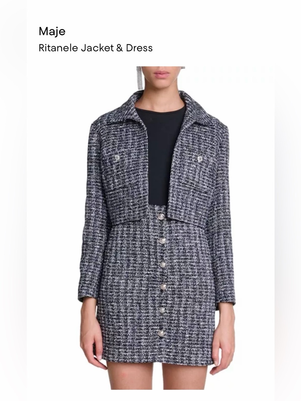 MAJE RITANELE JACKET AND DRESS TWEED